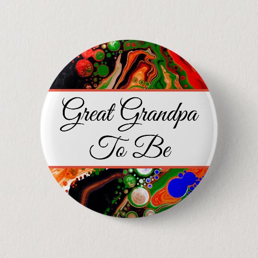 お素晴らしじいちゃん |少年の赤ちゃんシャワー 缶バッジ (正面)