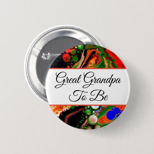 お素晴らしじいちゃん |少年の赤ちゃんシャワー 缶バッジ (正面&裏面)