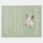 お素晴らしばあちゃんメッセージBoho Bouquet フリースブランケット (正面(横))