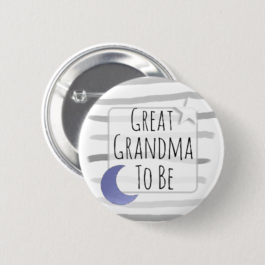 お素晴らしばあちゃん星と月の赤ちゃんシャワー 缶バッジ (正面&裏面)