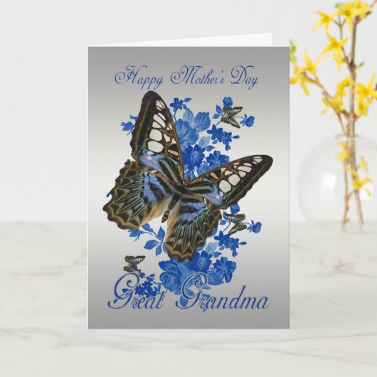 お素晴らしばあちゃん蝶と母のデイカード カード (黄色い花)