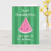 お素晴らし前の考える孫娘がメロンに カード (黄色い花)