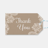 お素朴世話になっておりますブラウンホワイトレースギフトラベル ギフトタグ (正面(横))