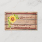 お素朴世話になっております黄色ひまわり 名刺 (裏面)