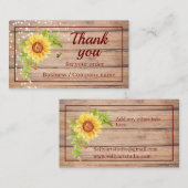 お素朴世話になっております黄色ひまわり 名刺 (正面/裏面)