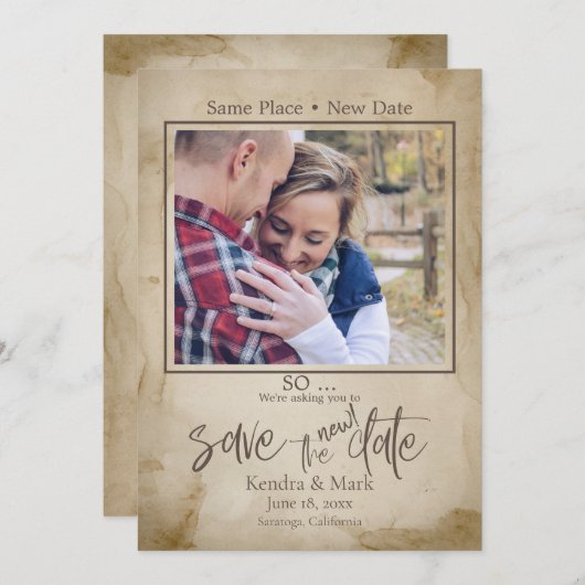 お素朴茶は新しい日救付の写真を汚す 招待状 (正面/裏面)