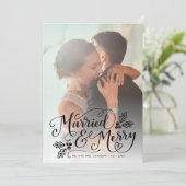 お結婚したよびシメリーックな手書き写真白 シーズンカード (スタンド正面)