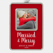 お結婚したよびメリー休日 シルバープレートフレームオーナメント (正面)