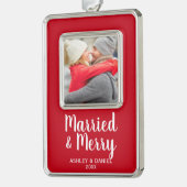 お結婚したよびメリー休日 シルバープレートフレームオーナメント (左)