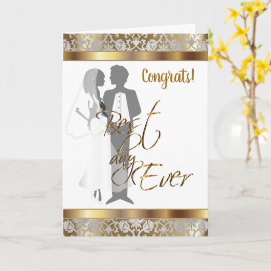 お結婚めでとう カード (黄色い花)