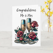 お結婚めでとう カード (黄色い花)