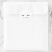 お結婚二人だ。名前の日付パープルシンプルミニマルモード ラウンドシール (バッグ)