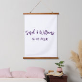 お結婚二人だ。名前の日付パープルシンプルミニマルモード 吊り下げ型タペストリー (寝室)