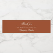 お結婚前の燃えたオレンジ色のテラコッタ感謝していの台本 ペットボトルラベル (シングルラベル)