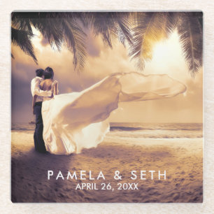 お結婚客様の写真 ガラスコースター