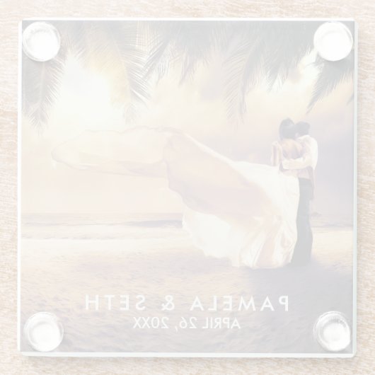 お結婚客様の写真 ガラスコースター (裏面)