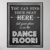 お結婚客様の座席を見つけることができるサインはこちらヴィンテージ ポスター (正面)