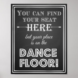 お結婚客様の座席を見つけることができるサインはこちらヴィンテージ ポスター