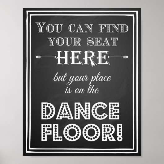 お結婚客様の座席を見つけることができるサインはこちらヴィンテージ ポスター (正面)