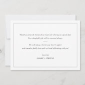 お結婚礼のシンプルオーバーレイエレガント サンキューカード (裏面)