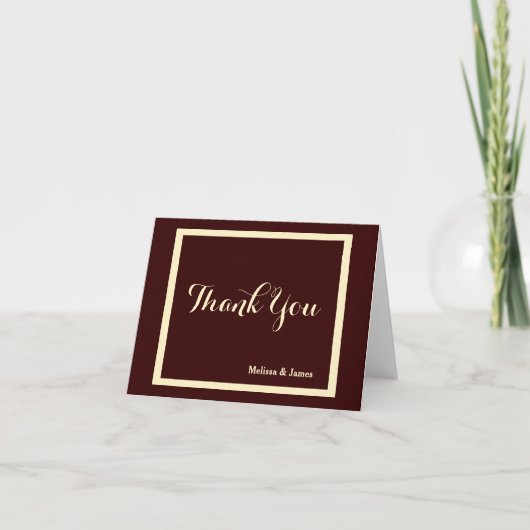 お結婚礼のチョコレート&クリームパーソナライズされただ サンキューカード (正面)