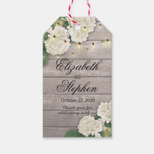 お結婚礼の花ひもライトウッド素朴 ギフトタグ (正面)