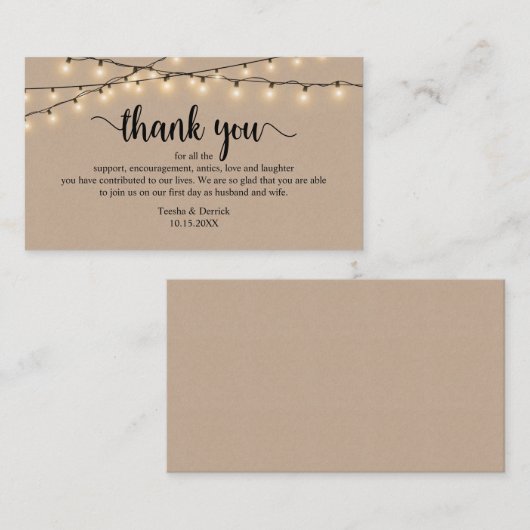 お結婚礼を申し上げモダン素朴たブラウン エンクロージャーカード (正面/裏面)