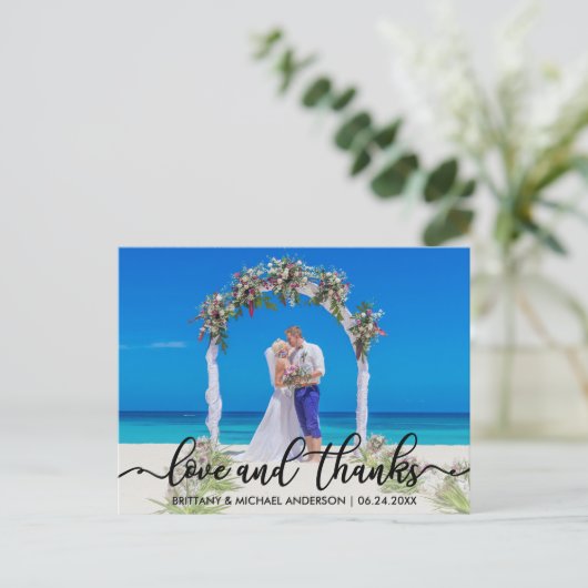 お結婚礼 |写真愛と感謝してい写真 ポストカード (スタンド正面)