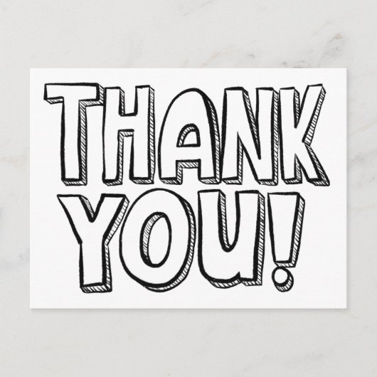 お絵かきで楽しい 手描きサンキューポストカード ポストカード (正面)
