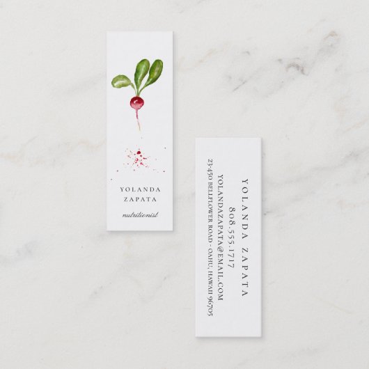 お絵かきラディッシュのミニ名刺 スキニー名刺 (正面/裏面)