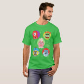 お絵かき満載のカラフルな友達と一緒のYo Gabba Gabba Tシャツ (正面フル)