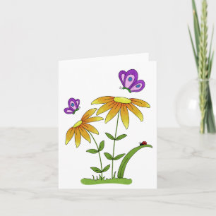 お絵かき 花 虫 汎用デザイン カード