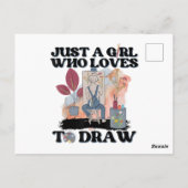 お絵描きが大好きな女の子 ポストカード (裏面)