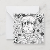 お絵描きできる子供向けのバレンタインカード　ハチと子犬 ノートカード (裏面)