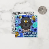 お絵描きできる子供向けのバレンタインカード　ハチと子犬 ノートカード (正面/裏面インサイチュ)