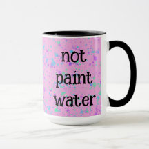 お絵描きジョーク ピンクの絵の具垂れコーヒーマグ