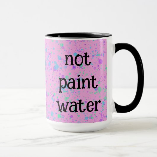 お絵描きジョーク ピンクの絵の具垂れコーヒーマグ マグカップ (右)