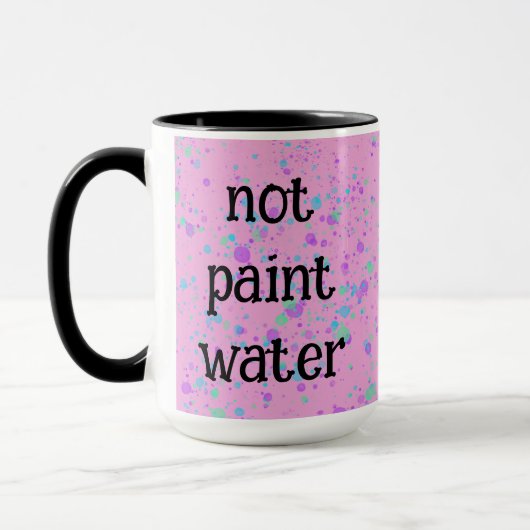 お絵描きジョーク ピンクの絵の具垂れコーヒーマグ マグカップ (左)