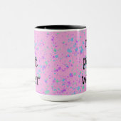 お絵描きジョーク ピンクの絵の具垂れコーヒーマグ マグカップ (中央)