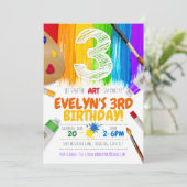 お絵描きパーティー招待状 招待状 (スタンド正面)