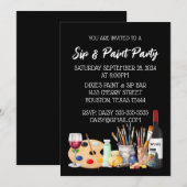 お絵描き＆ドリンクパーティーへの招待 招待状 (正面/裏面)