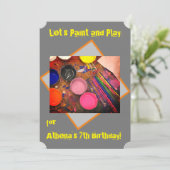 お絵描き&プレイ アートパーティー招待状 招待状 (スタンド正面)