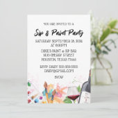 お絵描き＆飲み会のライトな背景の招待状 招待状 (スタンド正面)