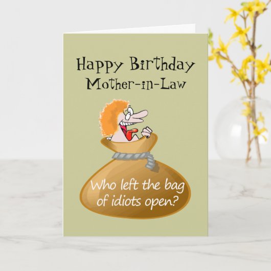 お義母さんのためのユーモアの愚か者フリー誕生日 カード (黄色い花)