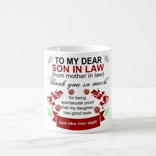 お義母さん義理の息子感謝していに コーヒーマグカップ (中央)