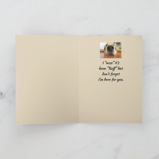 お考える前のおもしろい犬の鼻はラフだ カード (内部)