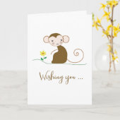 お考える前のサルの花 カード (黄色い花)