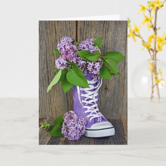 お考える前の薄紫束 カード (黄色い花)