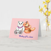 お考える姉様の挨拶状 カード (黄色い花)