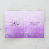 お考える嬢さんお洒落と猫の友情 カード (内部)